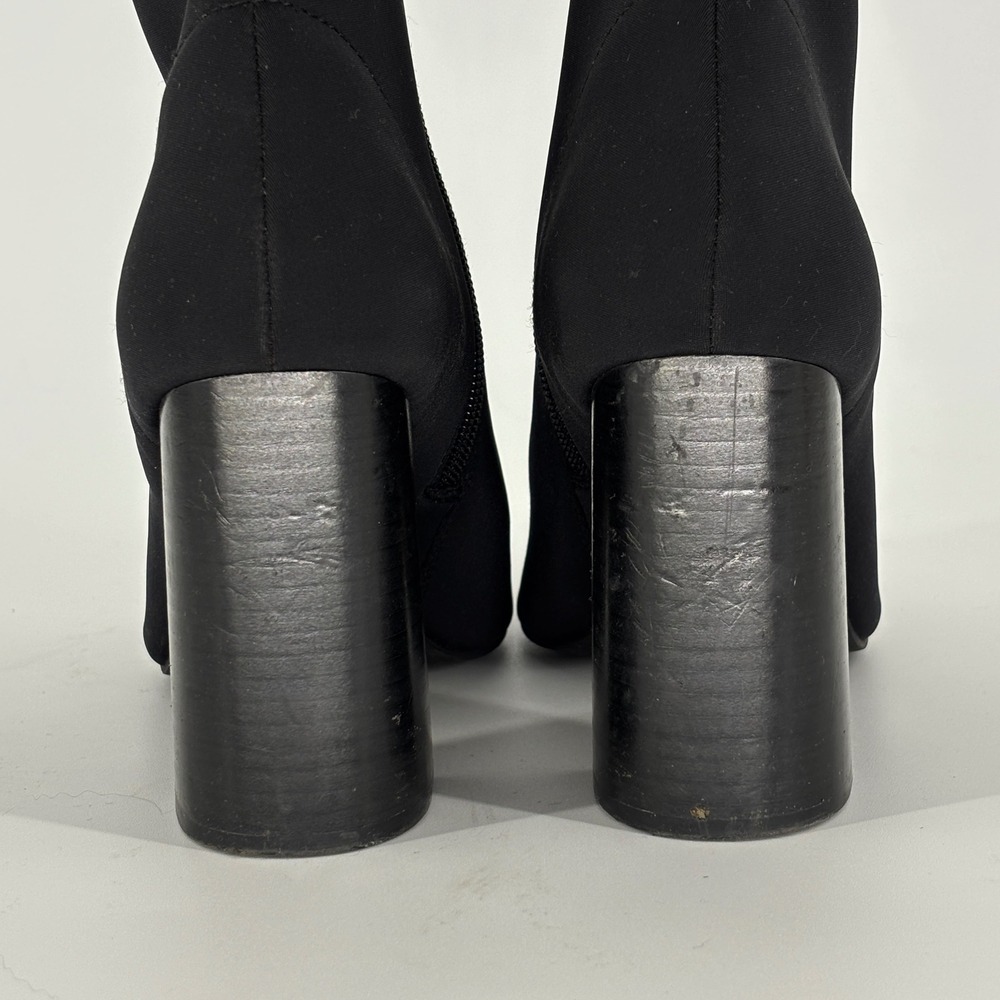 Jeffrey Campbell Raven Bootie Black Women Size 7.5 Fabric Pointed Toe Block Heel - Picture 12 of 14